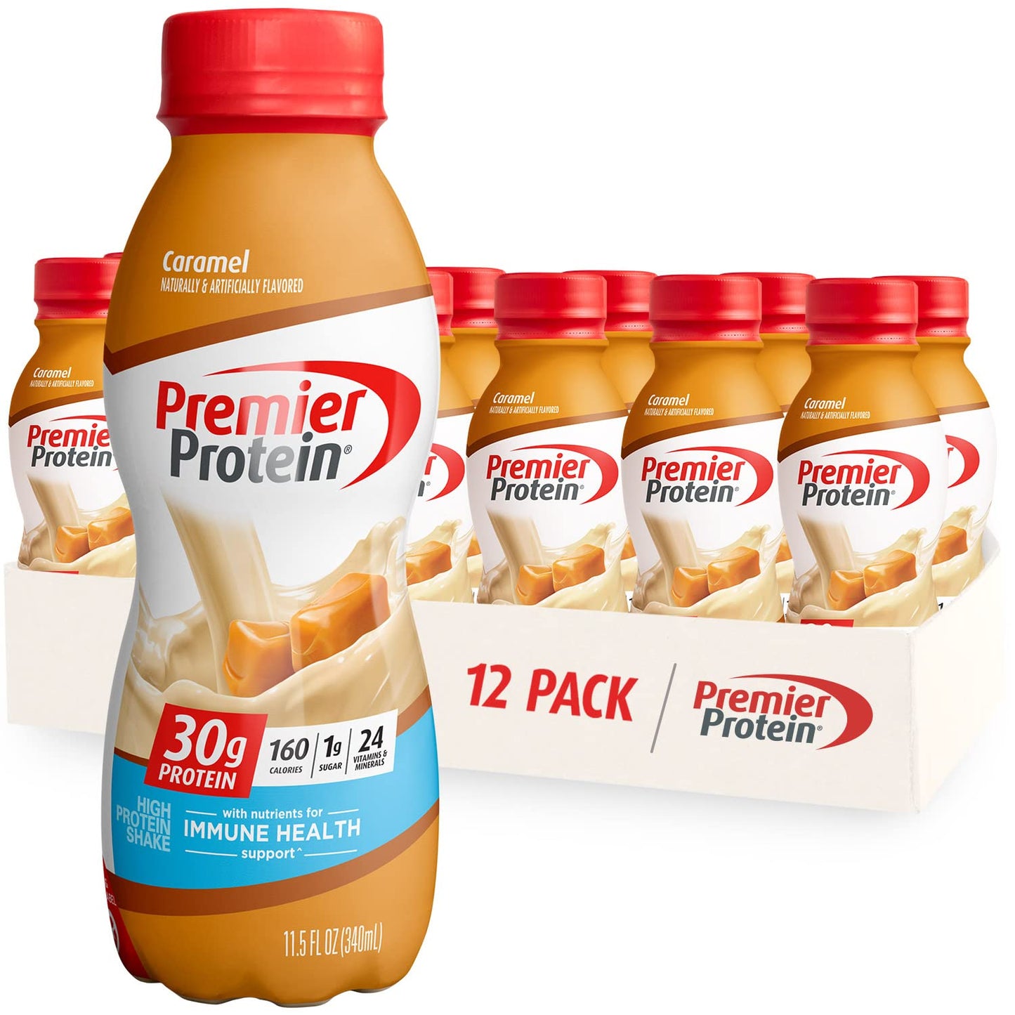Premier Protein Shake, Cookie Dough, 30g Protein 1g Sugar 24 Vitamins Minerals Nutrients to Support Immune Health, 11.5 fl oz (Pack of 12)