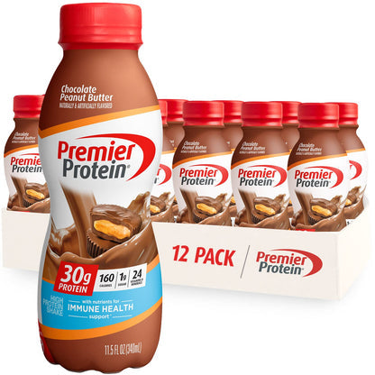 Premier Protein Shake, Cookie Dough, 30g Protein 1g Sugar 24 Vitamins Minerals Nutrients to Support Immune Health, 11.5 fl oz (Pack of 12)